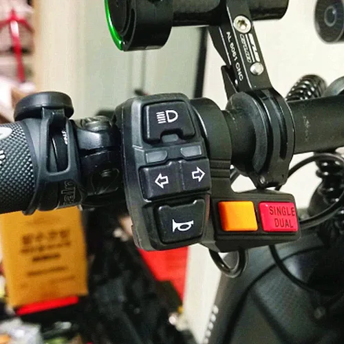 Vista 5 de Interruptor de bocina para faros delanteros de motocicleta, 48 V, impermeable, interruptor de encendido/apagado para scooter bicicleta eléctrica