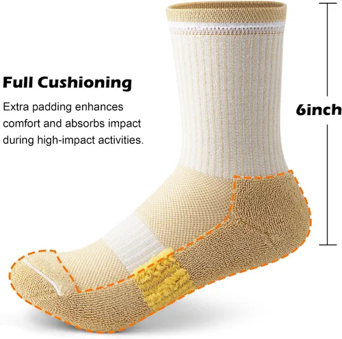 Vista 3 de Gonii Crew Socks Women Hiking Running Athletic Cushioned Compression Socks 5-6 Pairs