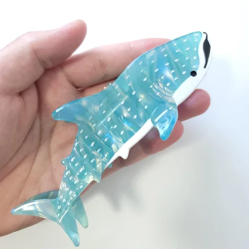 Vista 3 de Clip de garra de tiburón cian,Pinza de pelo de acetato,Pinzas para el cabello pequeñas para mujeres