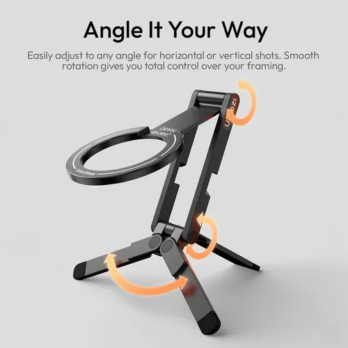 Vista 2 de ULANZI MA60 - Soporte magnético de trípode para iPhone - Mini trípode de smartphone de aluminio para teléfono celular, soporte de bolsillo