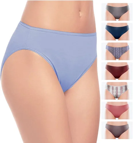 Vista 2 de Felina Cotton Modal Hi Cut Panties - Sexy Lingerie Panties for Women - Underwear for Women 8-Pack