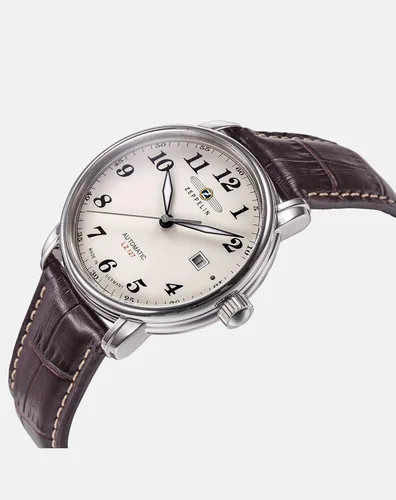 Vista 2 de Zeppelin 7684-5 Reloj cronógrafo de cuero marrón para hombre, Negro -, Moderno