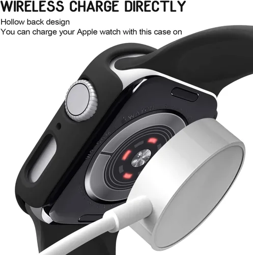 Vista 4 de Paquete de 3 fundas compatibles con Apple Watch de 1.732 pulgadas Series 6/5/4/SE, carcasa rígida de PC parachoques marco