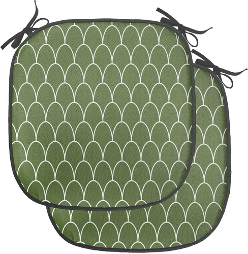 Vista 178 de Ambesonne Cojín de asiento para silla de flores, detalles florales con hojas y remolinos, estampado artístico romántico y vívido y vibrante