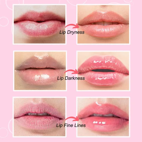 Vista 4 de 30 mascarillas hidratantes para labios con cristales de colágeno, antienvejecimiento y antiagrietamiento, reducen las arrugas de los labios