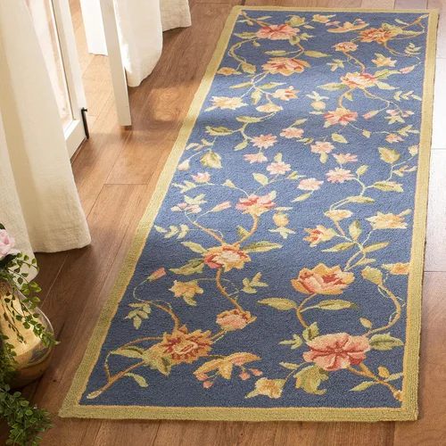 Vista 23 de SAFAVIEH Chelsea Collection - Alfombra decorativa de 1 pies 8 pulgadas x 2 pies 6 pulgadas, color negro, lana de campo francesa enganchada a mano