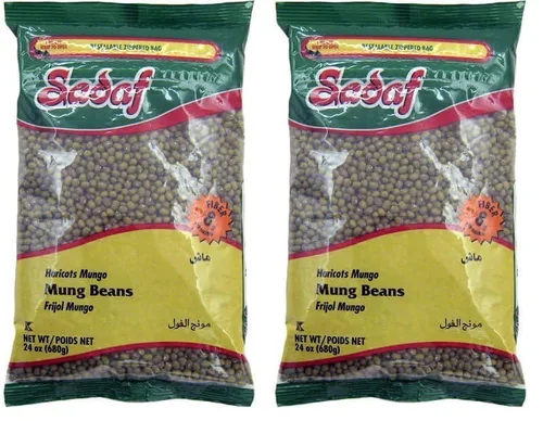 Vista 2 de Sadaf Frijoles Mungos - 24 onzas - Frijoles Mungos verdes enteros para brotar y cocinar - Green Gram Maash - Natural, vegano, kosher - Producto