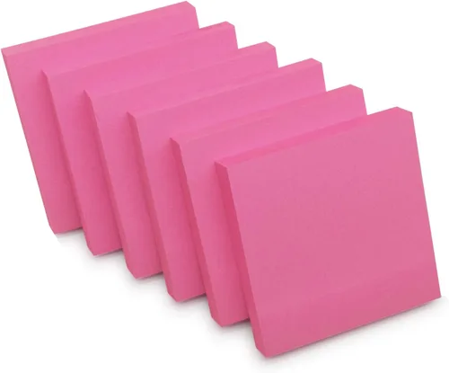 Vista 10 de Notas adhesivas de 3 x 3 pulgadas, 6 colores brillantes, 12 blocs de notas autoadhesivas, 100 hojas/bloc, total de 1200 hojas