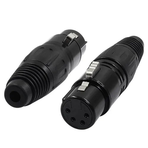 Vista 4 de Hordion Adaptador de enchufe de micrófono de conector hembra XLR de 4 pines, conector de micrófono, conector de cable XLR, reemplazo de enchufe