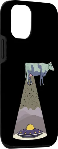 Vista 3 de Funda para iPhone 15 Funny Alien Abduction Cow UFO