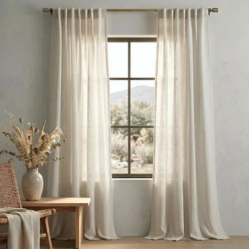 Vista 31 de Mrs.Naturall Cortinas negras de 45 pulgadas de largo, cortinas cortas de lino transparente para privacidad para cocina, dormitorio, ventanas