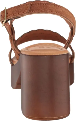Vista 3 de Bella Vita Sandalia de tacón Jud-Italy para mujer, Piel de ante café