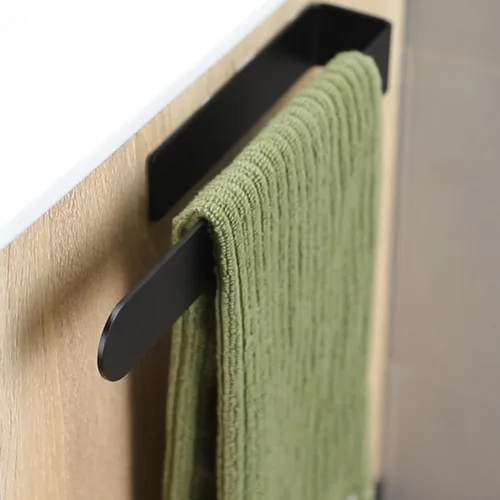 Vista 5 de Taozun Toallero – Estante de toalla autoadhesivo de bambú, toallero decorativo de madera natural para baño, barra de toalla montada en la pared de 8