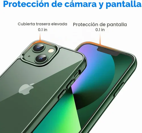 Vista 5 de JETech Funda para iPhone 13 mini, antiamarilleo, verde alpino