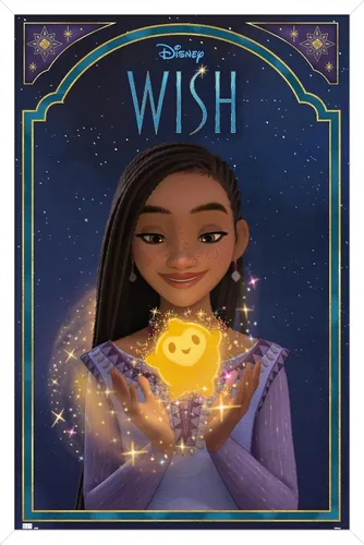 Vista 12 de Trends International Disney Wish - Póster de pared de Asha & Star, 22.4 pulgadas de largo x 14.7 pulgadas, versión enmarcada en madera de granero