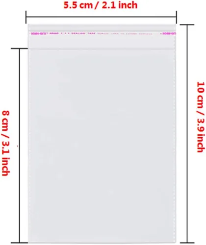 Vista 2 de 200 piezas bolsas de celofán resellables transparentes de 2 x 3 pulgadas, con sellado autoadhesivo, buenas para panadería, dulces, joyas, aretes