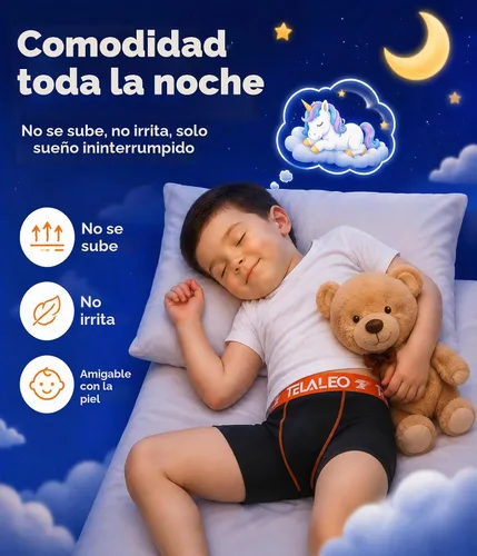 Vista 4 de TELALEO Paquete de 6 calzoncillos tipo bóxer para niños, absorben la humedad, no se suben