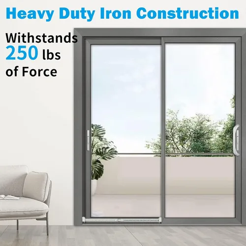 Vista 2 de Cerradura de puerta corrediza ajustable, barra de seguridad para puerta corredera, barra de seguridad para ventana, cerraduras de ventana, cerradura
