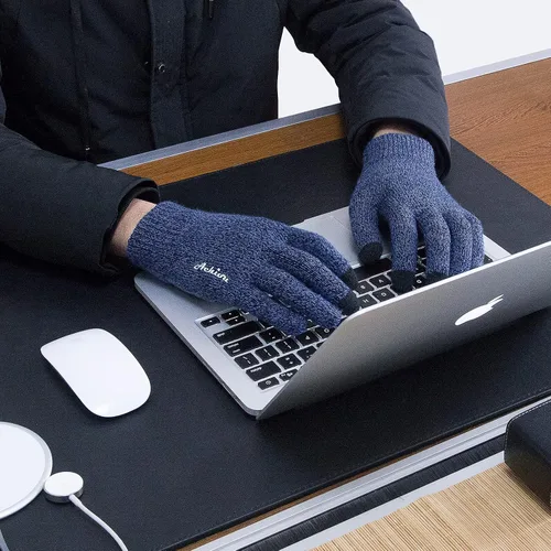Vista 24 de Achiou Guantes de invierno para hombres y mujeres, guantes para pantalla táctil, gel de silicona antideslizante grueso mejorado, forro térmico