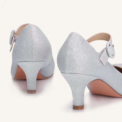 Vista 4 de IDIFU Jessy - Vestido Mary Jane para mujer, zapatos de tacón bajo para gatito, puntera redonda, cerrada, oficina, trabajo, boda