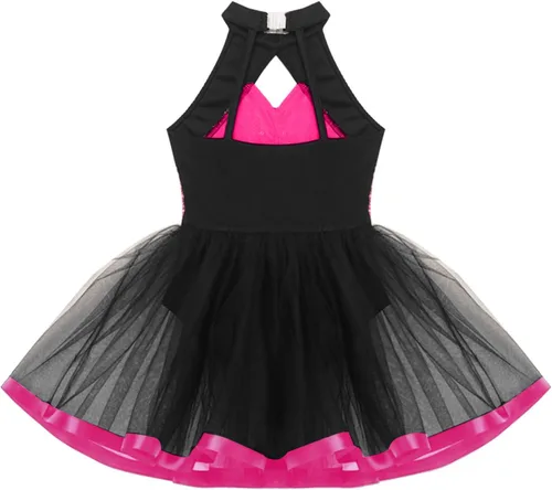 Vista 109 de CHICTRY Vestido tutú de ballet con lentejuelas brillantes para niñas y niñas, moderno disfraz de baile latino de jazz