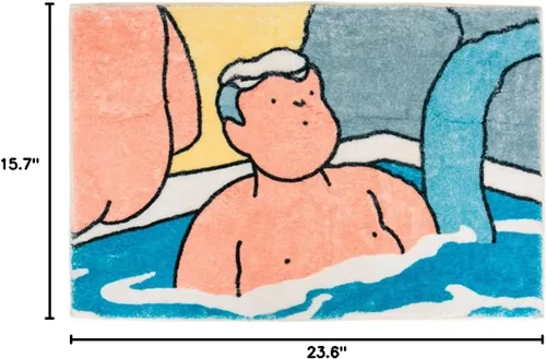 Vista 2 de Alfombra de baño de aguas termales, alfombra de anime japonés para baño, tapete antideslizante absorbente de agua, alfombras de baño de microfibra