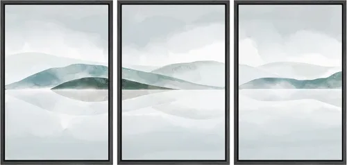 Vista 108 de NWT Juego de Arte de Pared de Lienzo Enmarcado Bosque Blanco y Negro Reflejo de Lago Paisaje Naturaleza Vida Silvestre Arte de Fotografía Rústico