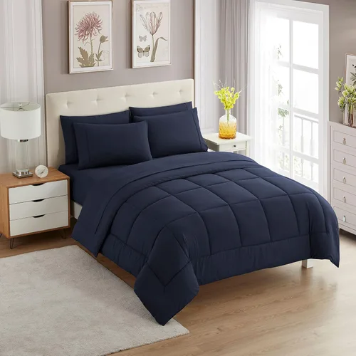 Vista 118 de Sweet Home Collection Juego de edredón de 7 piezas de color sólido para todas las estaciones, manta alternativa de plumón suave y lujosas sábanas