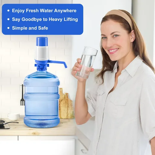 Vista 3 de Dispensador de agua manual para botella de 5 galones, dispensador de agua de 5 galones, ajuste seguro en las jarras superiores de la corona