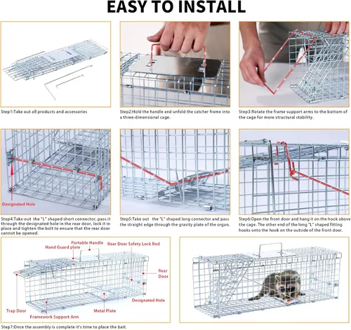 Vista 3 de Timaze Trampa plegable para animales vivos de 24