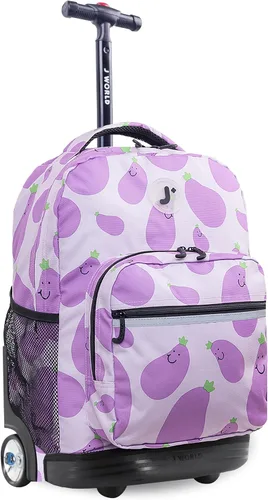 Vista 14 de J World Sunrise Kids - Mochila con ruedas para niñas y niños. Mochila con ruedas para la escuela, Aurora, 18 pulg