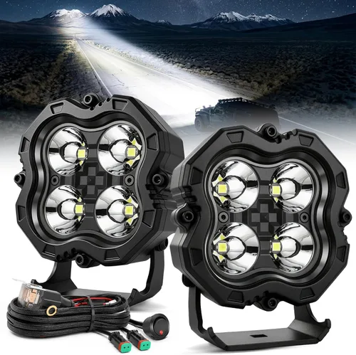 Vista 9 de OFFROADTOWN 4 Inch 160W LED Pods Light LED Cubes Offroad LED Driving Light
