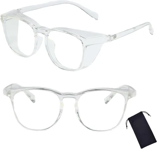 Vista 10 de Gafas de seguridad para hombres y mujeres, gafas de seguridad antivaho cómodas, bloqueo de luz azul, protección UV, enfermeras adultas