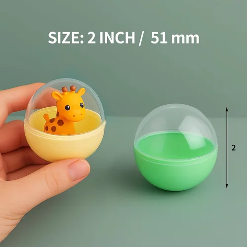 Vista 5 de 50 Cápsulas de Máquina Expendedora de Colores de 2 Pulgadas, Cápsulas de Máquina de Chicles, Recipiente de Bolas de Plástico, Bolas Rellenables