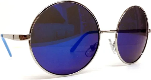 Vista 3 de Gafas de sol cuadradas clásicas con estampado de rayas arcoíris blanco