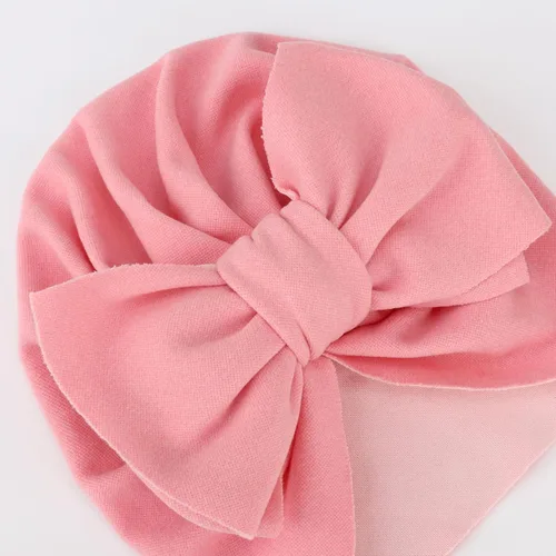 Vista 4 de DRESHOW BQUBO - Gorro de turbante para bebé, gorro con nudo de lazo, suave y lindo gorro de guardería
