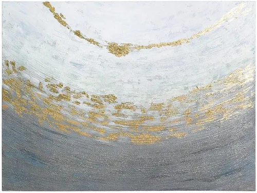 Vista 43 de Empire Art Direct Arte abstracto para pared, lienzo pintado a mano con textura por Martin Edwards, marco negro, 24 x 48 pulgadas, goteo nevado 1