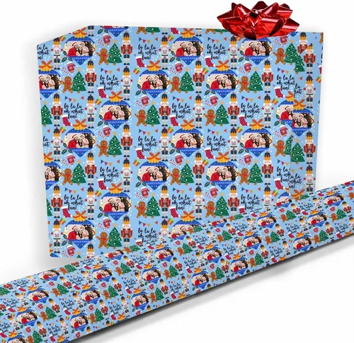 Vista 38 de Papel de regalo personalizado, divertido papel de regalo para cara, foto, nombre, Día del Padre, rollo de regalo para papá, hombres, mujeres, niños