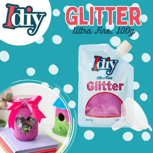 Vista 3 de iDIY - Brillantina ultra fina azul aguamarina (3.5 onzas), purpurina extrafina con bolsa de boquilla fácil de verter y embudo para resina, slime