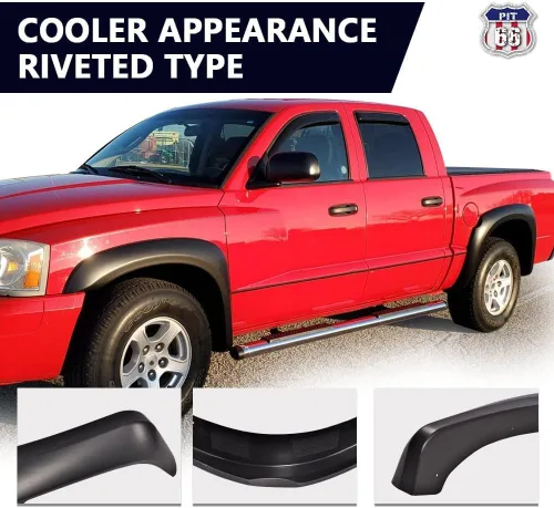 Vista 6 de PIT66 Guardabarros, compatibles con modelos Dodge Dakota Crew Cab 2005-2011 compatibles con Ram Dakota Crew Cab Pickup 2011 Smooth Matte Wheel