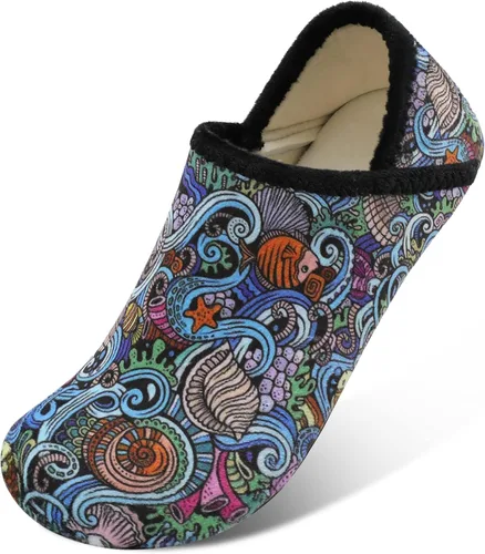 Vista 6 de XIHALOOK Pantuflas de casa para mujeres y hombres, zapatos cómodos con suela de goma suave para interiores y exteriores