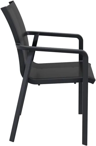 Vista 5 de Compamia Pacific Sling - Silla con brazo en color negro (juego de 2)