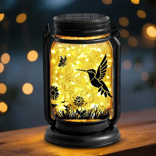 Vista 13 de Faroles solares al aire libre, regalos para amantes de los perros, mariposa