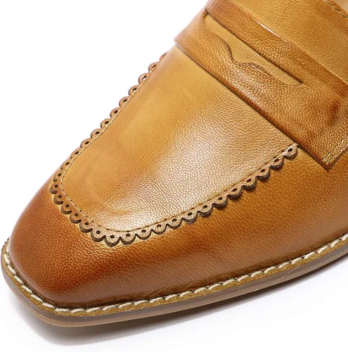 Vista 4 de Mona Flying Mocasines de cuero para mujer, estilo informal, planos, para mujeres y jóvenes