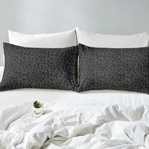 Vista 6 de Juego de ropa de cama con estampado de leopardo, tamaño individual, juego de cama de guepardo africano para decoración de dormitorio