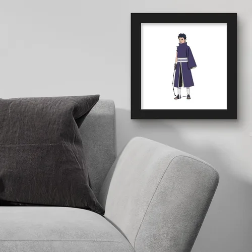 Vista 4 de Gallery Pops Naruto Shippuden - Arte de pared de Obito Uchiha, versión enmarcada negra, 12 x 12 pulgadas