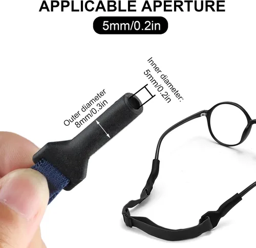 Vista 3 de 18 correas para lentes de sol para niños y niñas, ajustable, sin cola, soporte para lentes de sol de 6.69 a 13.38 pulgadas