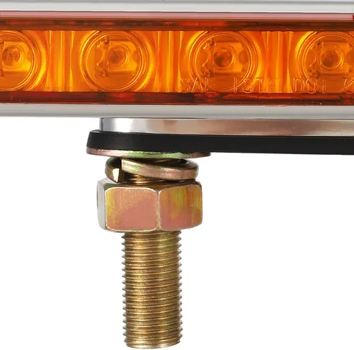 Vista 5 de Partsam Par de barras de luz de doble cara para camión semi remolque de 9-1/4" L, rojo/ámbar LED, barra de luz dual con función de marcador y señal
