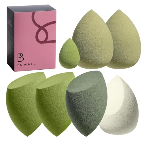 Vista 7 de Juego de esponjas de maquillaje BS-MALL con estuche de almacenamiento, 7 piezas para líquidos, crema y polvo, base SAVE con 1 mini esponja de A-Rosa