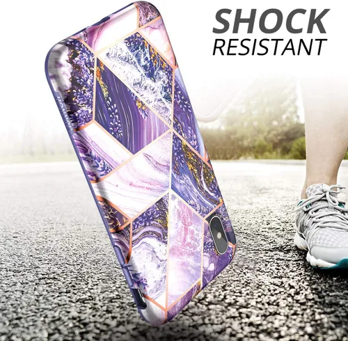 Vista 4 de Suritch Funda transparente para iPhone X o iPhone Xs, 【protector de pantalla integrado】【Compatible con carga inalámbrica】 Carcasa dura de protección